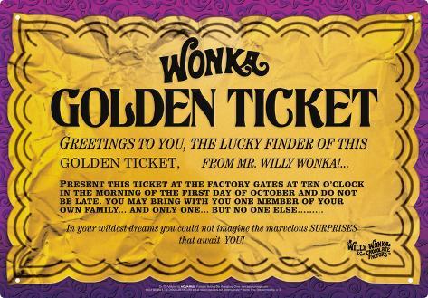 Willy Wonka - Golden Ticket graphic regarding Printable Golden Ticket named Willy Wonka - Golden Ticket